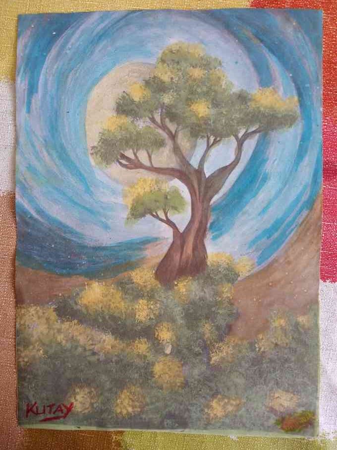 Fantastic Tree Scene 15 x 20 cm (Paper) Professional Acrylic painting