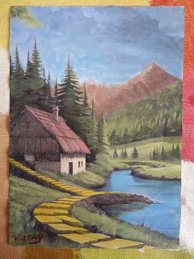 Mountain Nature Scene 15 x 20 cm (Paper) Professional Acrylic painting