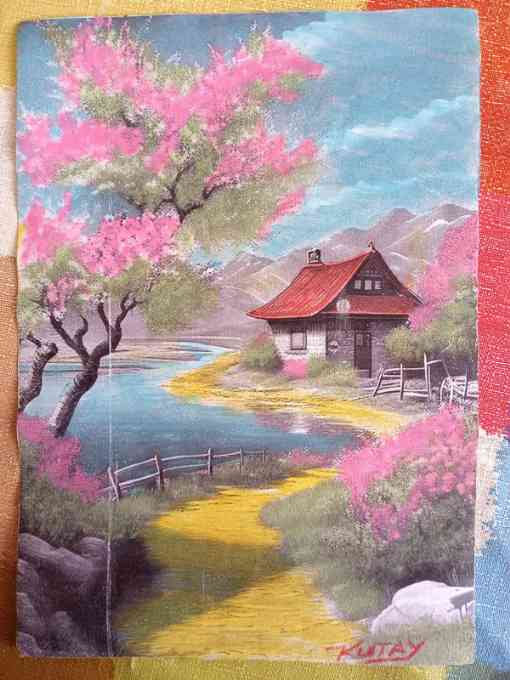 Colorfull Nature Scene 15 x 20 cm (Paper) Professional Acrylic painting
