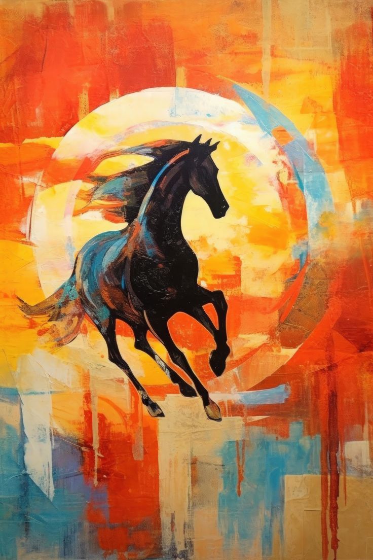 Abstract Horse Acrylic Painting