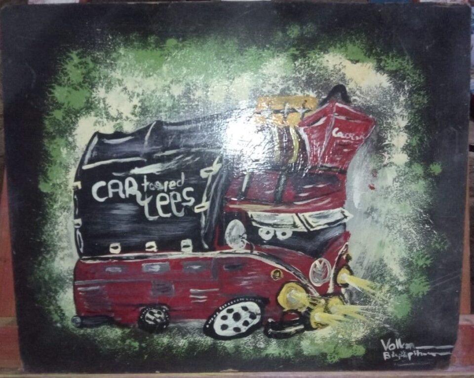 Fantastic Car Oil Painting Table