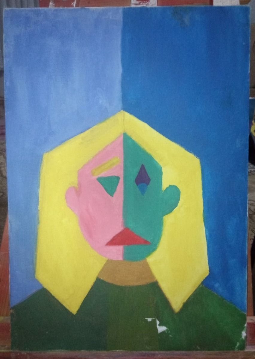 İconic Surrealist Face Canvas Table