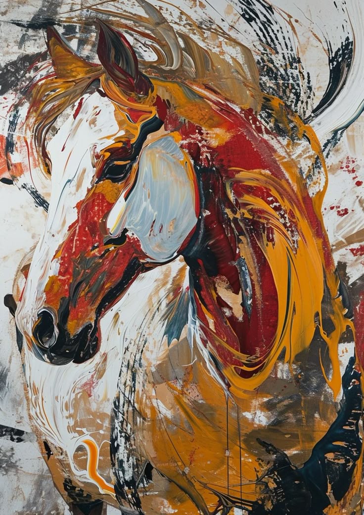 Horse Painting Abstract Acrylic Painting