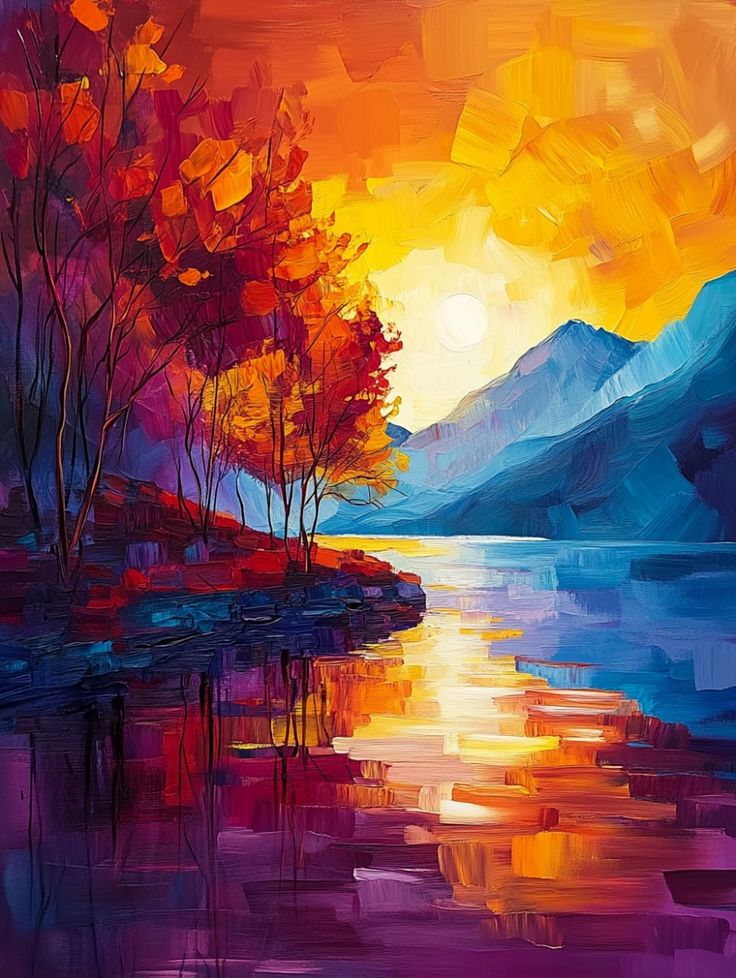 Color İllusion Nature Acrylic painting (on Cloth Canvas)