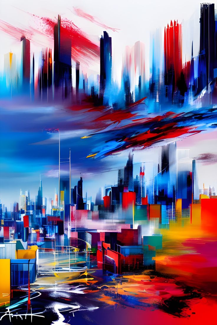 Color Vision Abstract Modern Acrylic Painting