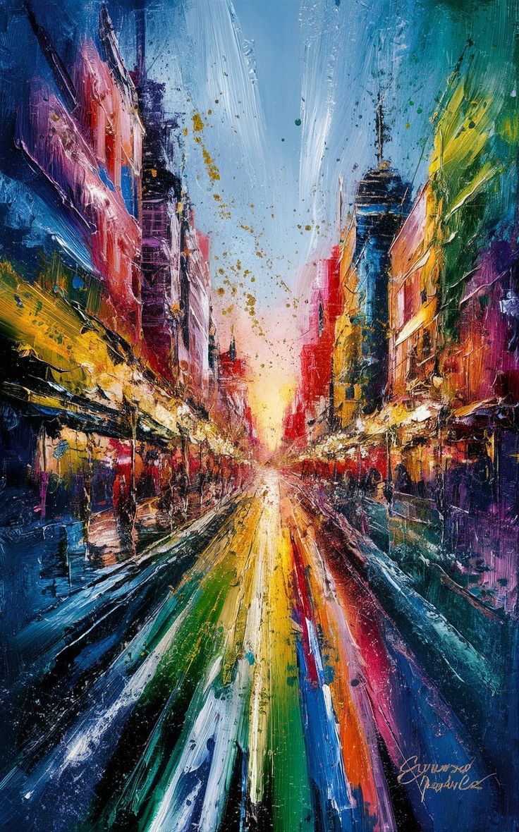 City Blur Acrylic Painting